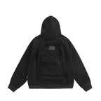 Men's Solid Custom Backpack Zip Up Hoodie